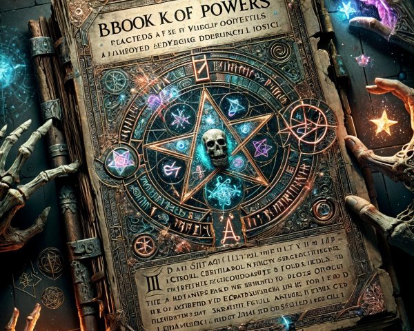 Ancient Spellbook with Mystical Illustrations and Symbols