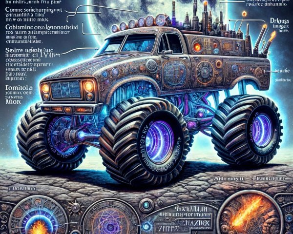 Futuristic Steampunk-Inspired Monster Truck Design