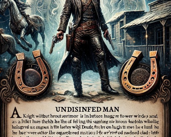 Cowboy Under Full Moon with Horses in Dark Sky