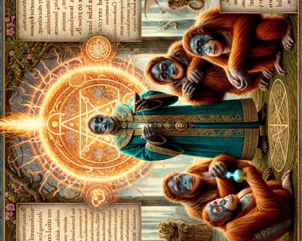 Mystical Scene with Central Figure and Ethereal Light