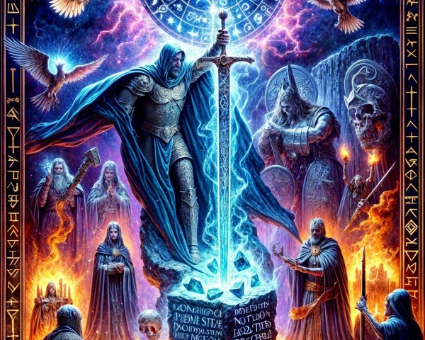 Cloaked Figures Perform Ritual Around Ancient Stone