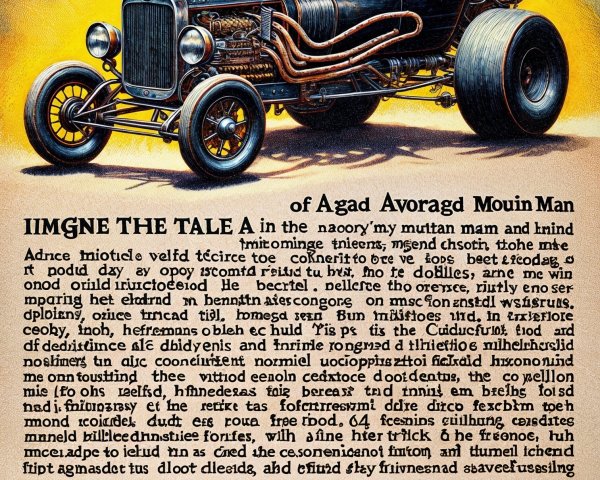 Vintage Whimsical Hot Rod Illustration with Quirky Characters