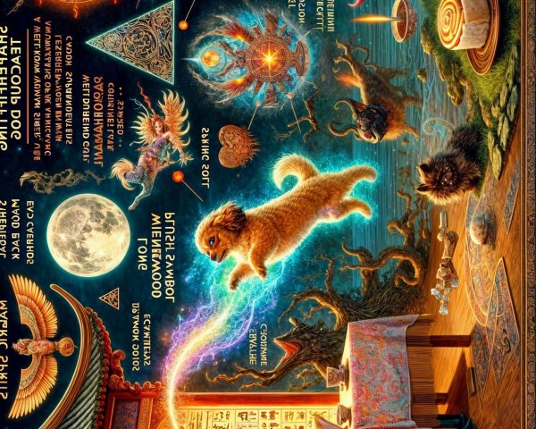 Whimsical Fantasy Scene with Cosmic Imagery and Animals