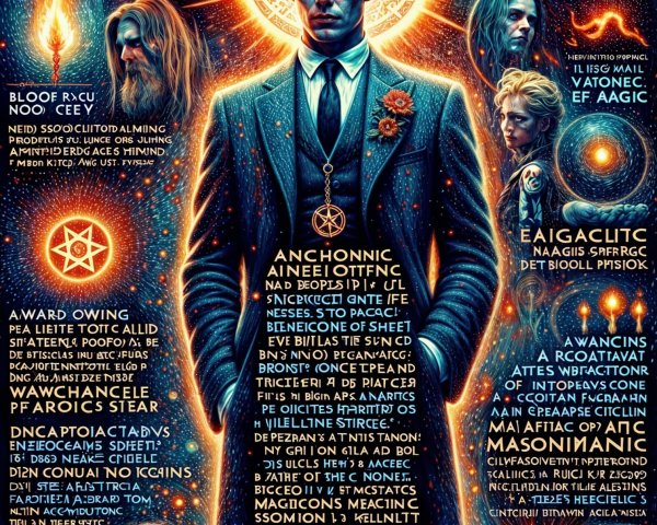 Vibrant Illustration of Mystical Beings and Symbols