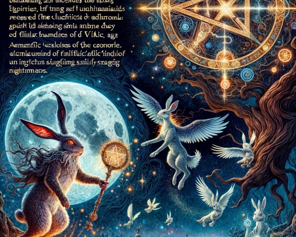 Celestial Night Sky with Stars and Ethereal Creatures