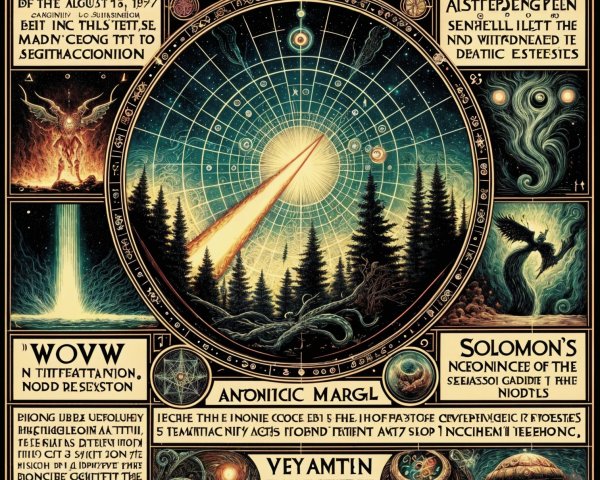 Cosmic Collage of Mystical Illustrations and Symbols