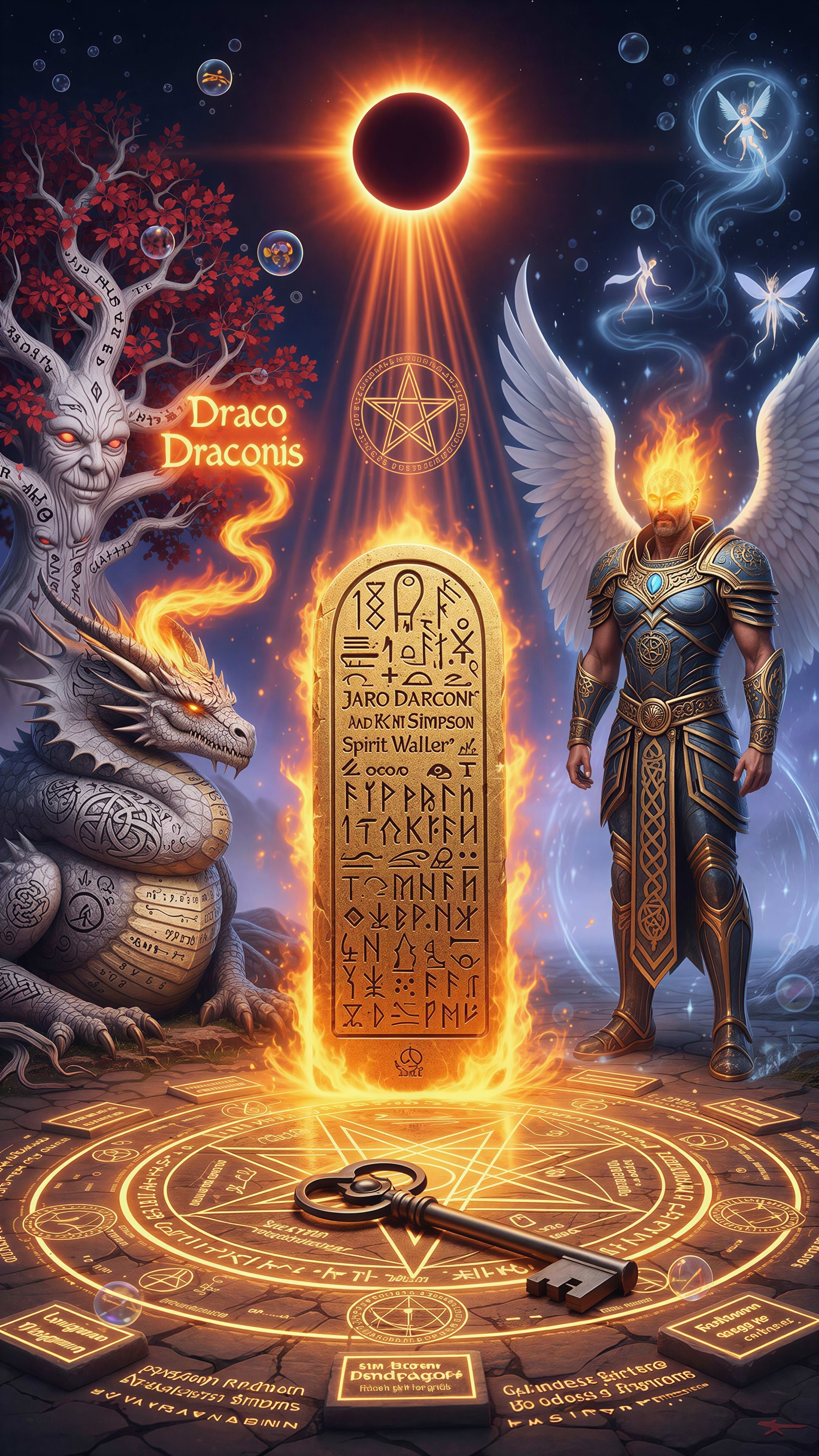 Fantasy Digital Artwork Featuring Solar Eclipse and Symbolism