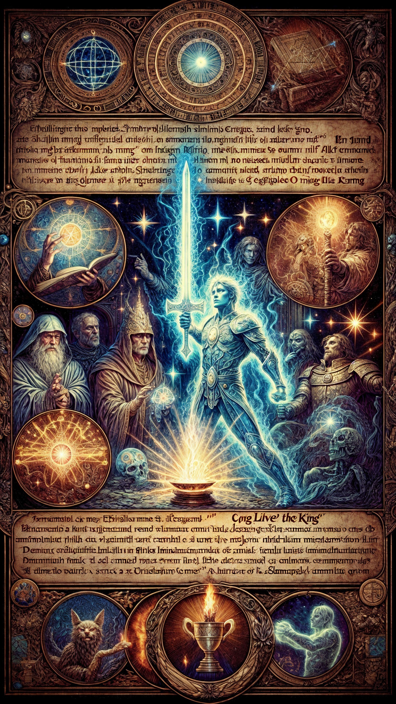 Mystical Design with Warrior, Sages, and Creatures