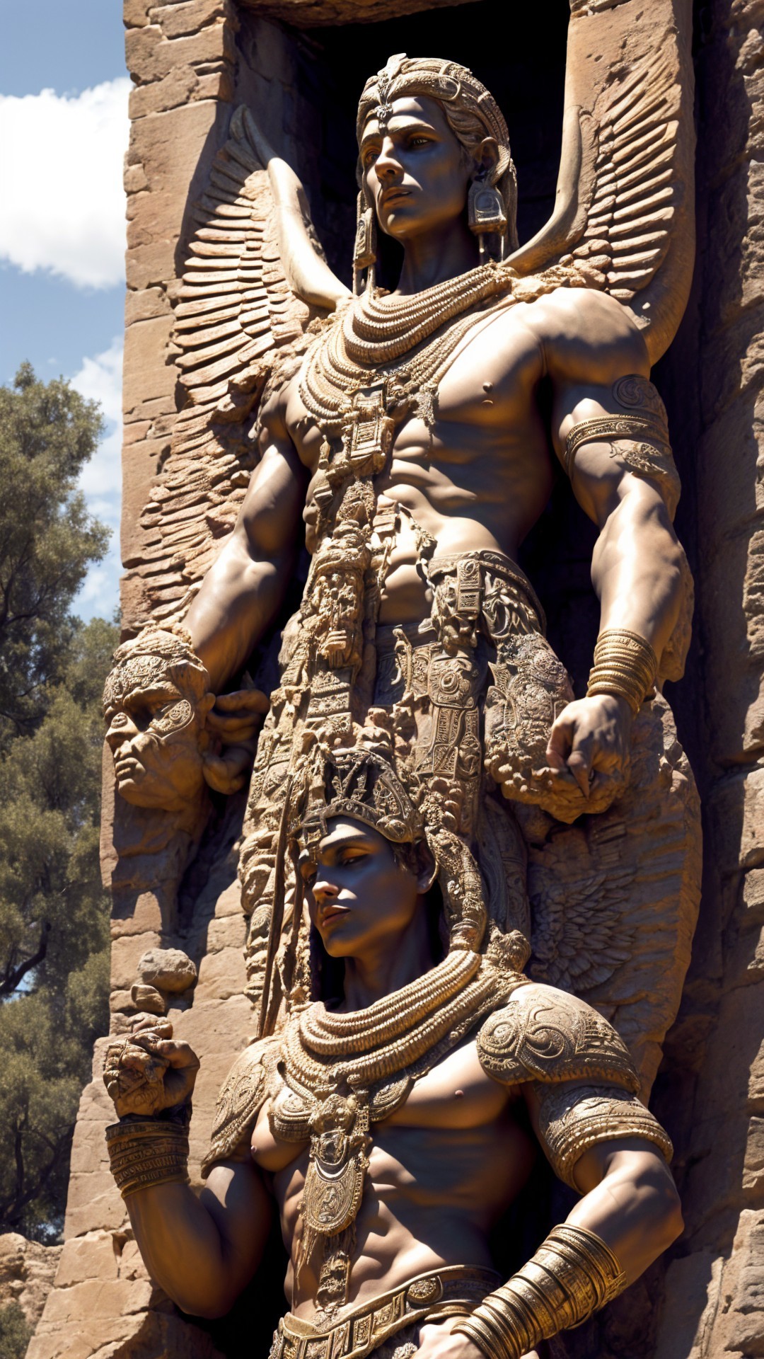 Monumental Stone Statues of Ancient Deities
