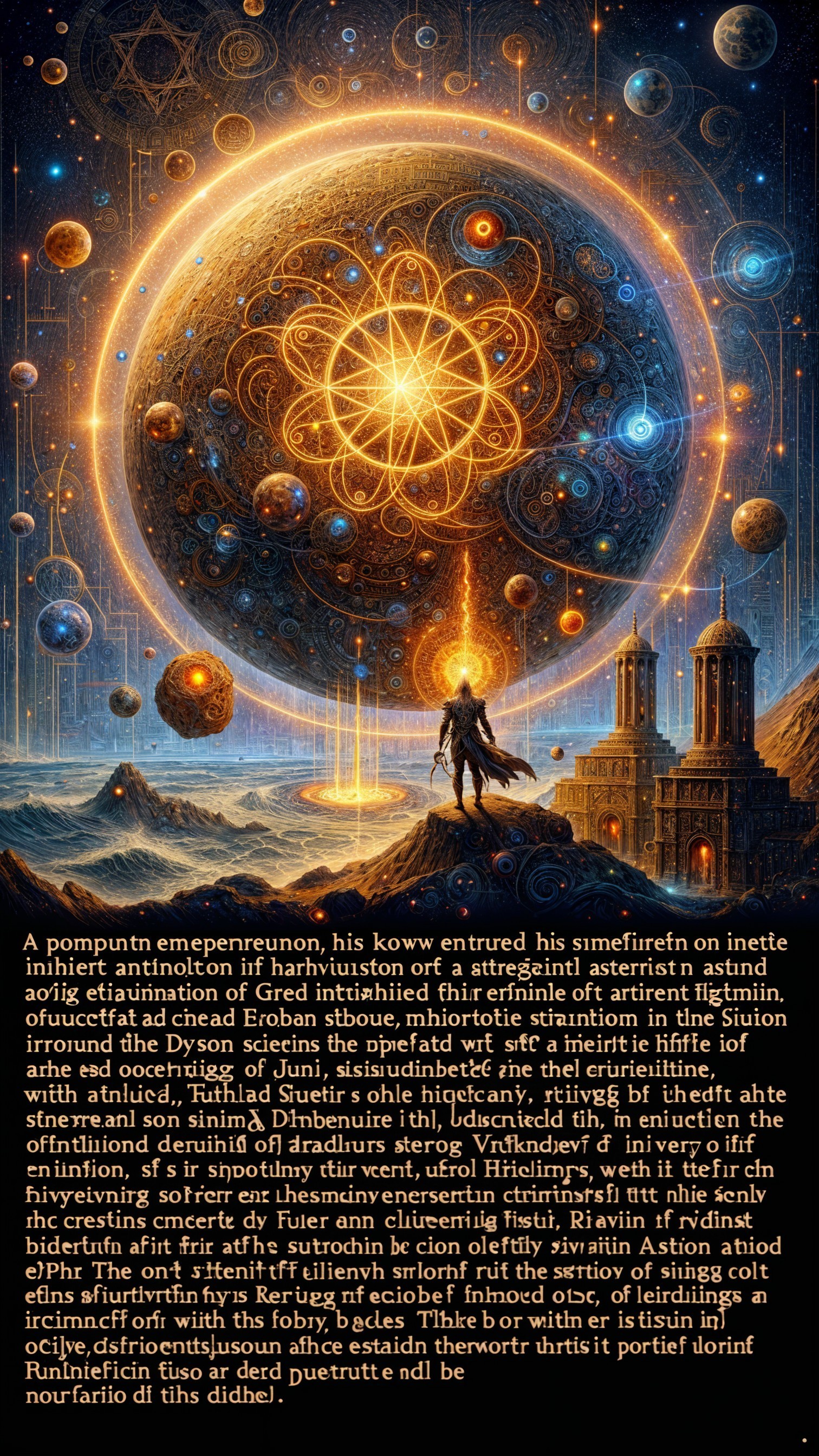 Cosmic Landscape with Vibrant Galaxies and Ancient Structures