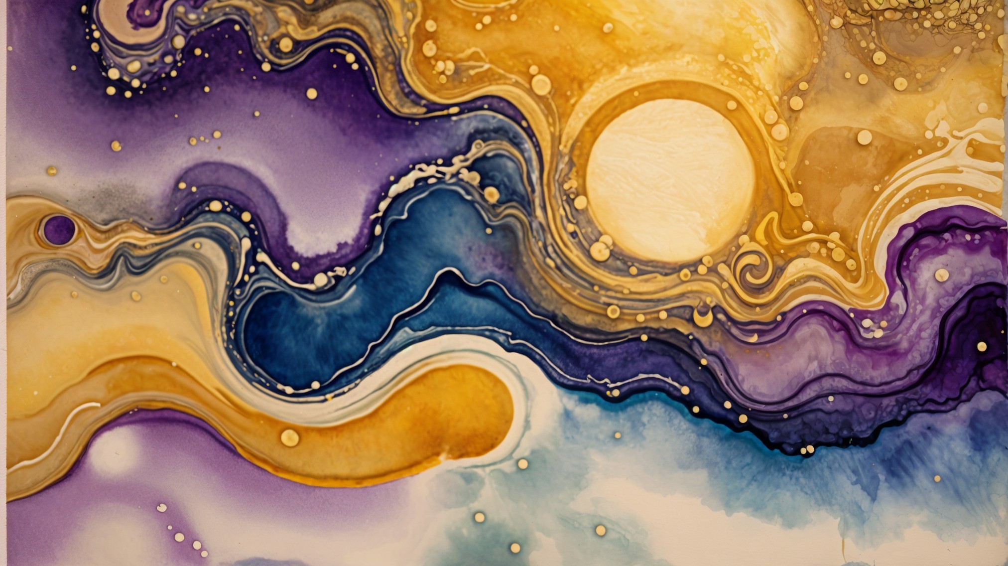 Abstract Composition of Swirling Colors and Shapes