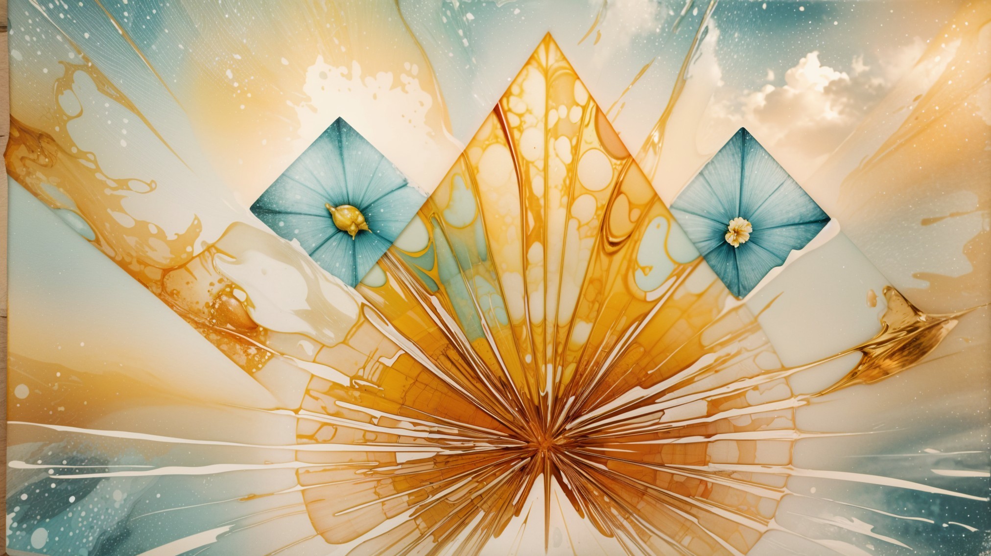 Vibrant Abstract Artwork with Dynamic Shapes and Colors