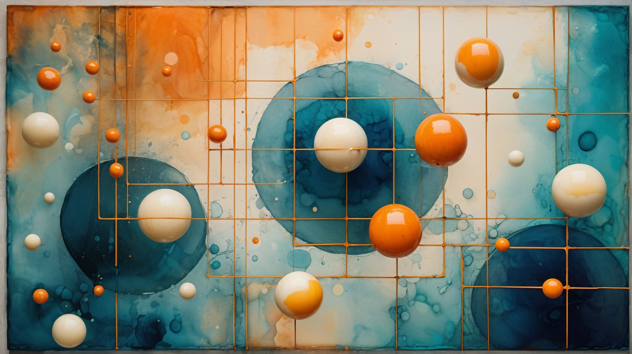 Abstract Artwork with Bold Colors and Circular Shapes