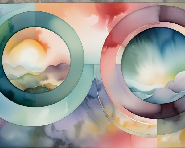 Intersecting Circular Forms with Gradient Colors