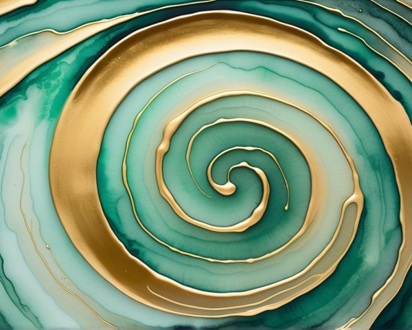 Abstract Swirl Design in Turquoise and Green
