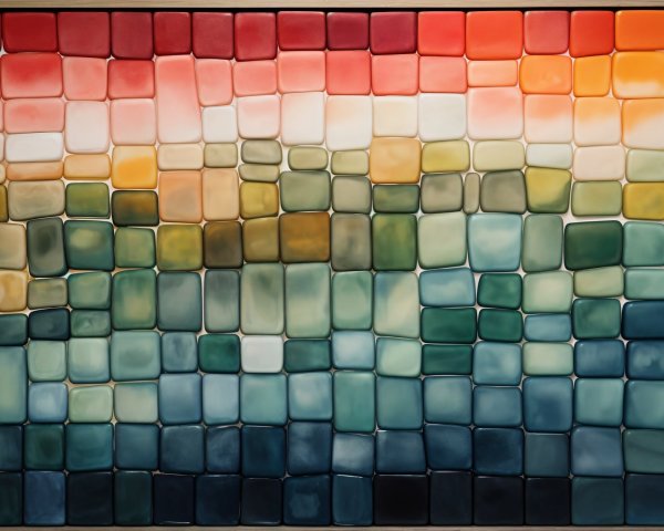 Vibrant Mosaic of Gradient Colored Tiles
