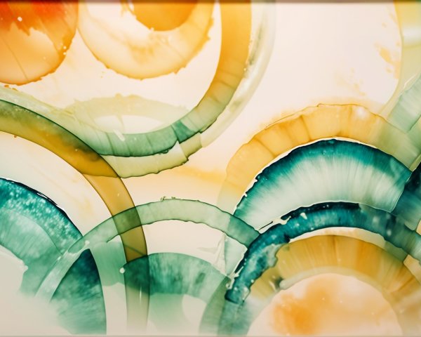 Vibrant Abstract Artwork with Circular Shapes and Colors