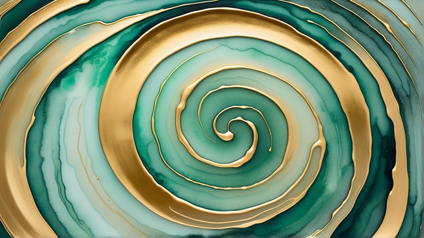 Abstract Swirl Design in Turquoise and Green