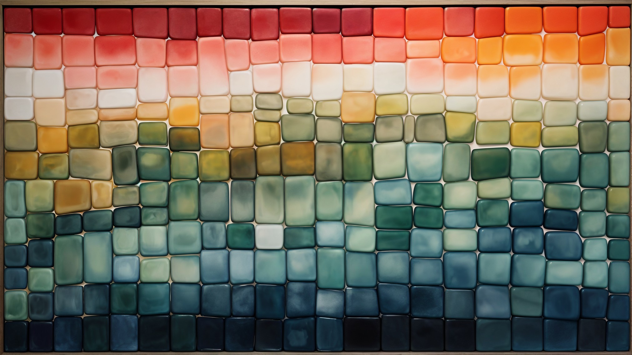 Vibrant Mosaic of Gradient Colored Tiles