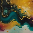 Abstract Composition of Swirling Colors and Shapes