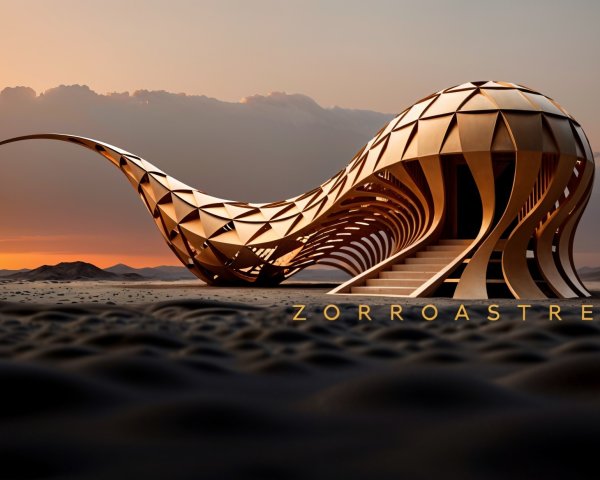 Futuristic Organic Structure Against Dramatic Sunset