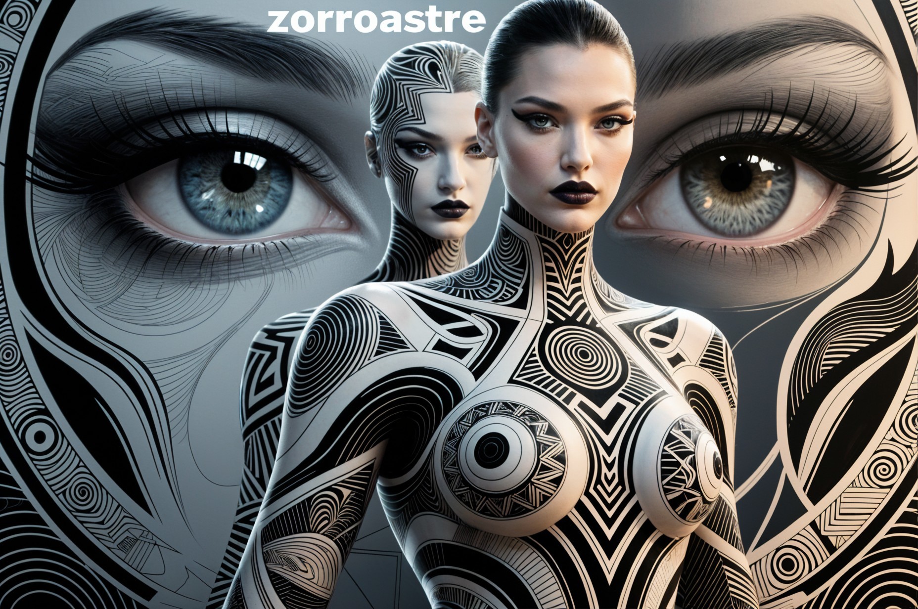 Stylized Models with Intricate Body Art and Bold Designs