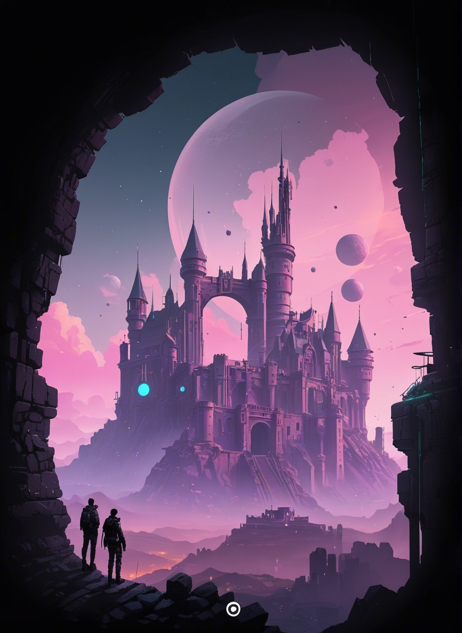 Majestic castle in a vibrant fantasy landscape