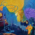 Geometric Abstract Landscape with Industrial Elements