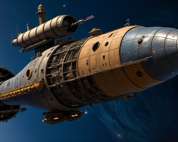 Futuristic spacecraft design in deep space environment