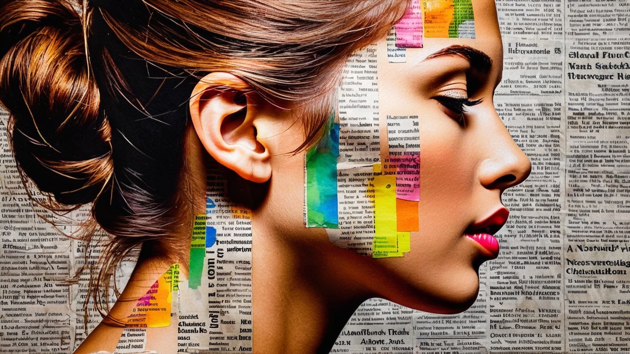 Profile View of Woman with Bun Hairstyle and Colors