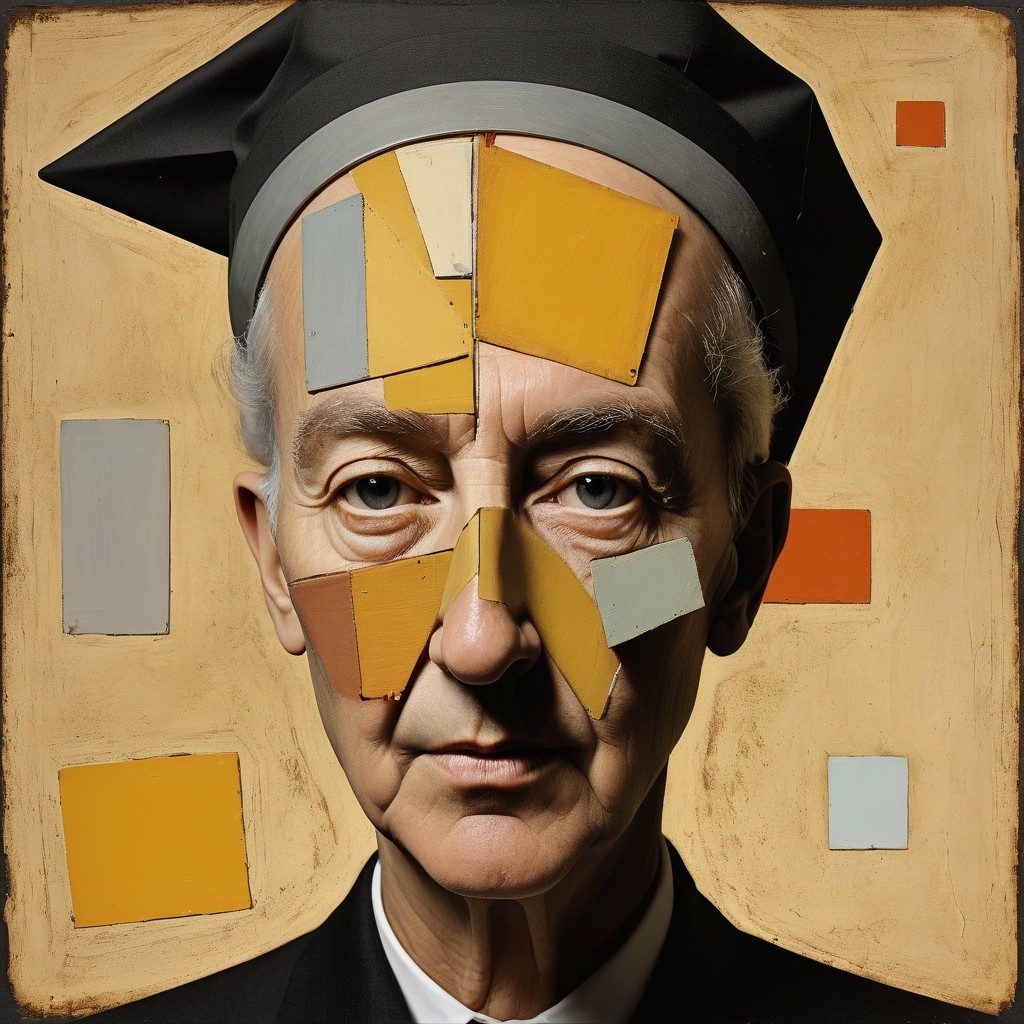 Portrait of a Graduate with Geometric Shapes