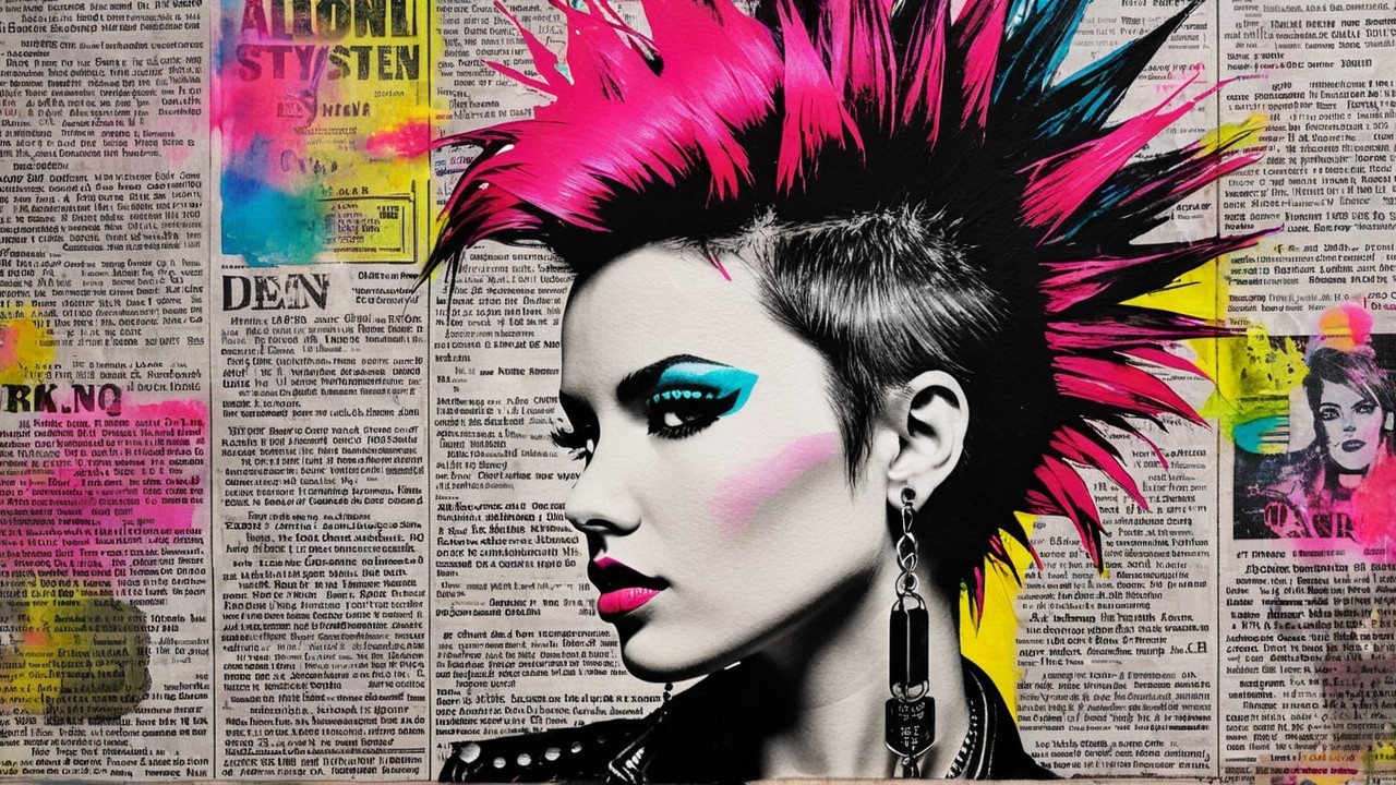 Portrait of a Woman with Punk Rock Aesthetic