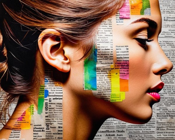 Profile View of Woman with Bun Hairstyle and Colors