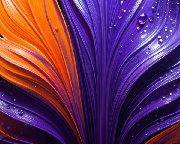 Vibrant Composition of Orange and Purple Swirls