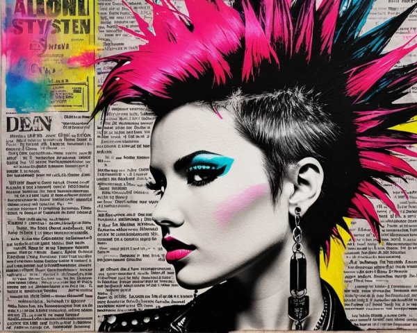 Portrait of a Woman with Punk Rock Aesthetic