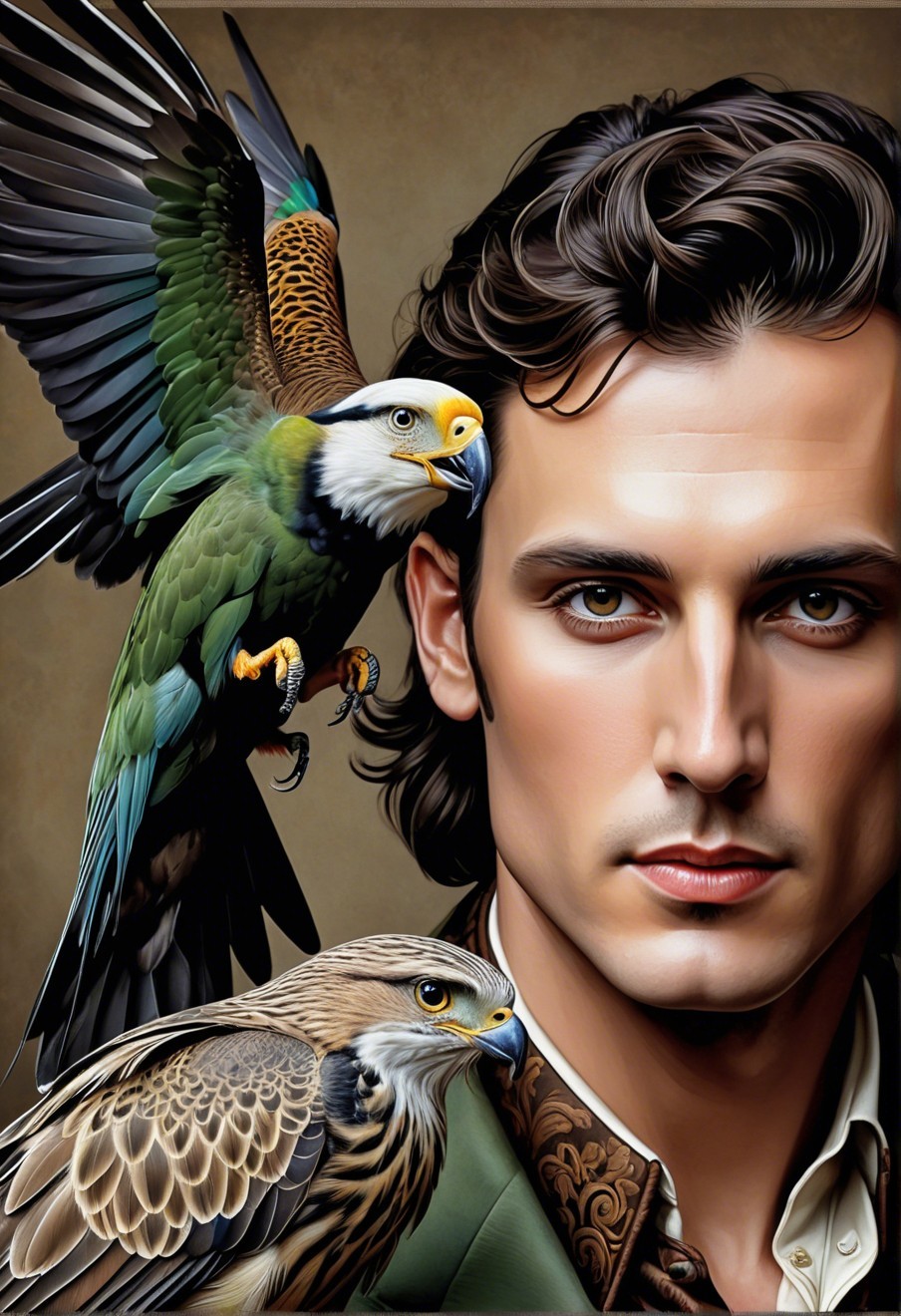 Portrait of a Young Man with Birds of Prey