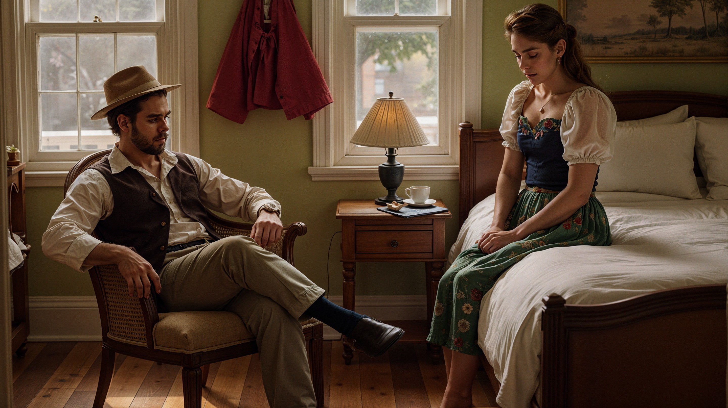 Vintage Attire in a Cozy, Intimate Room Setting