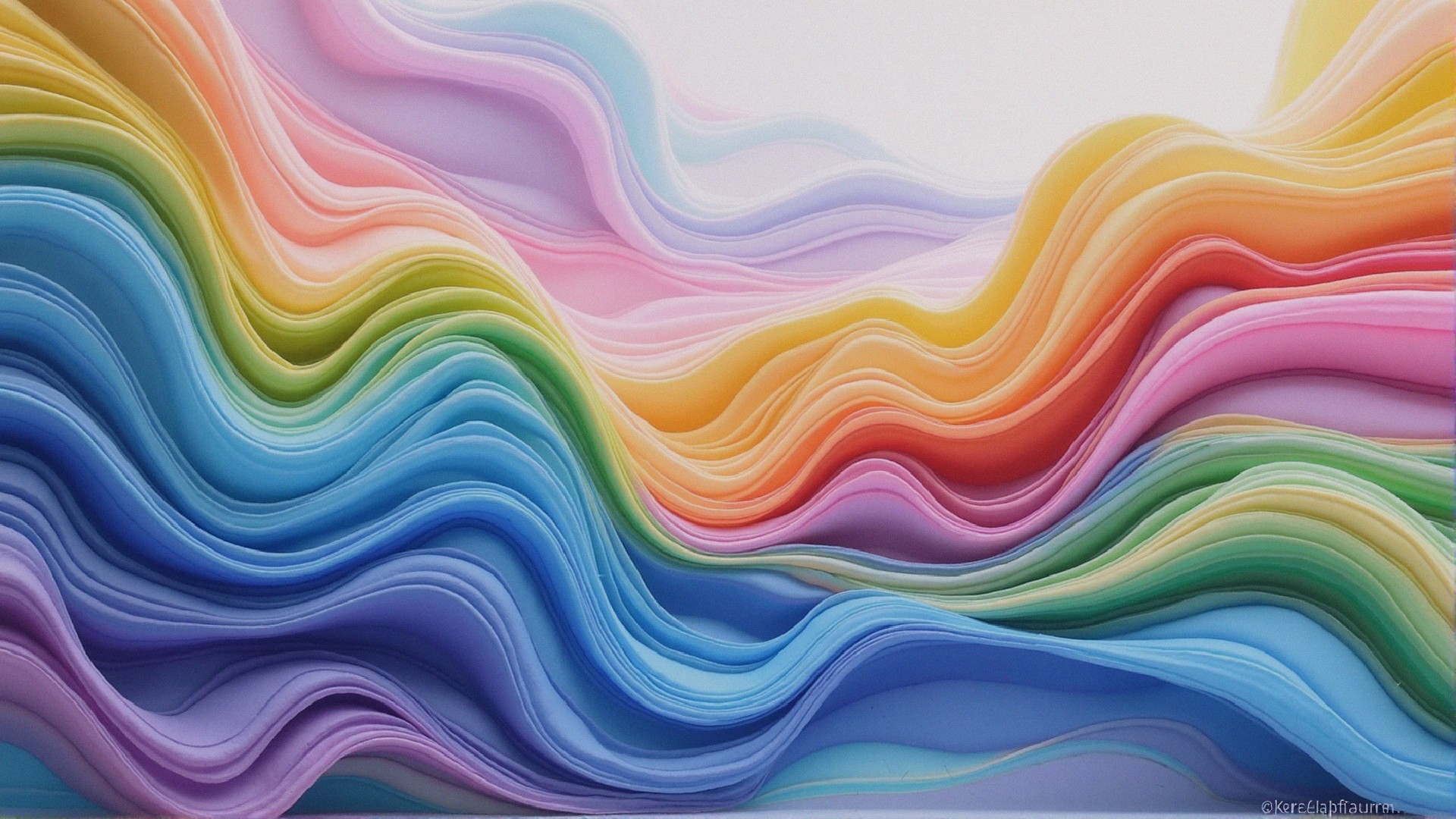 Colorful Waves of Layered Paper in Pastel Hues