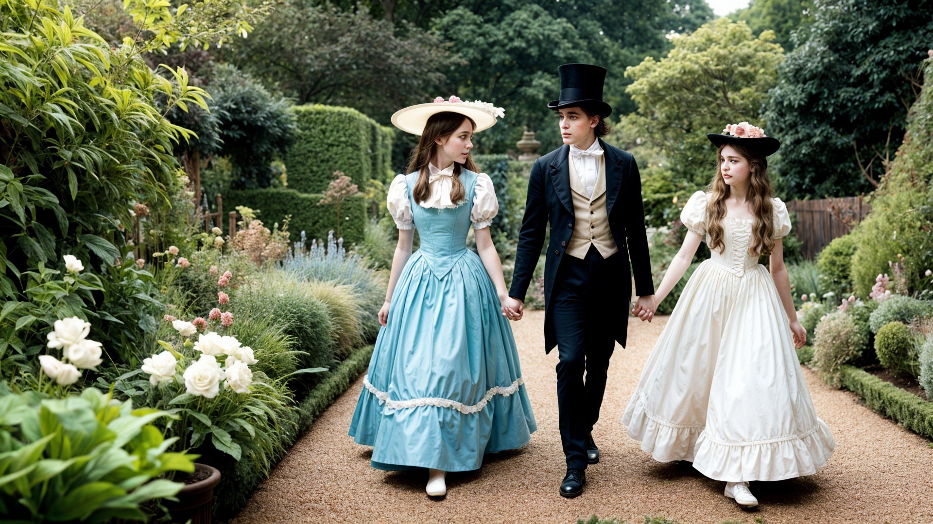Elegant Vintage Scene in a Picturesque Garden