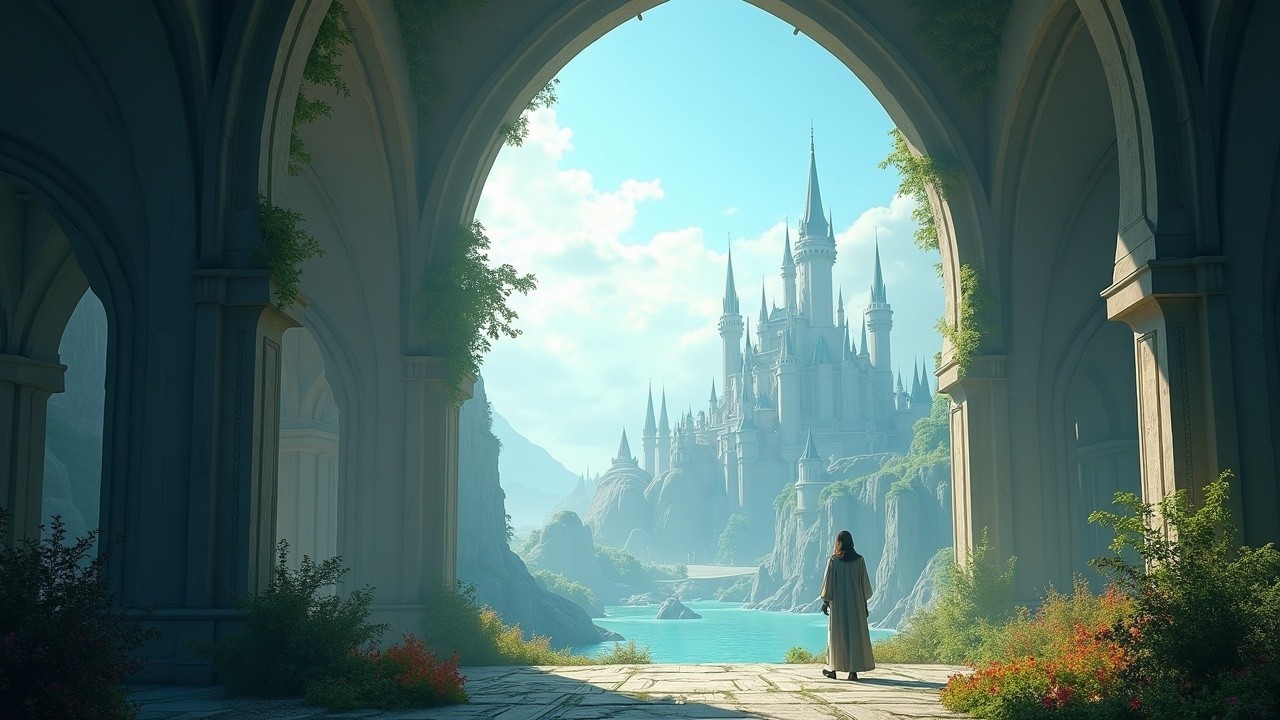Serene Landscape with Castle and Tranquil River