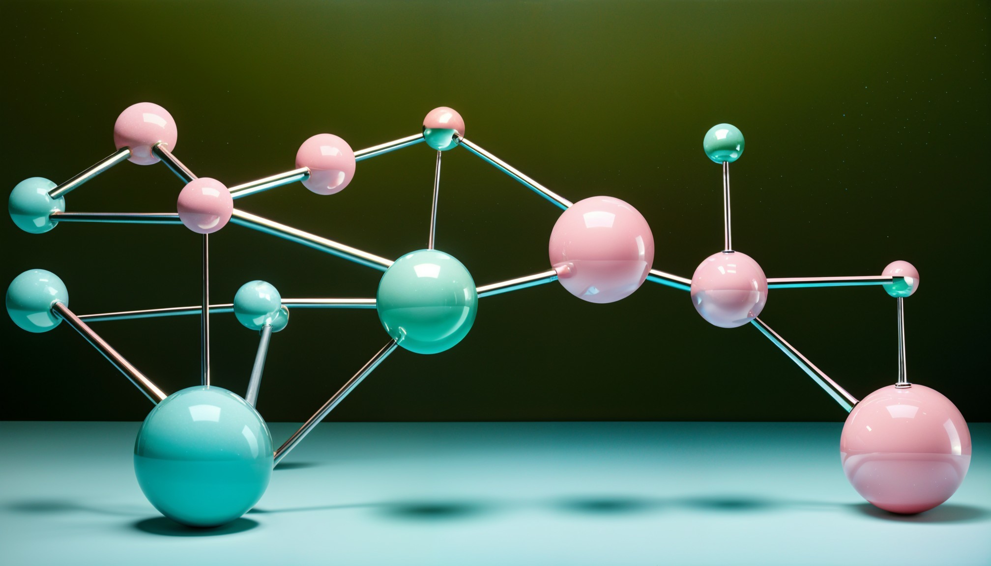 Colorful Molecular Structure with Pastel Spheres
