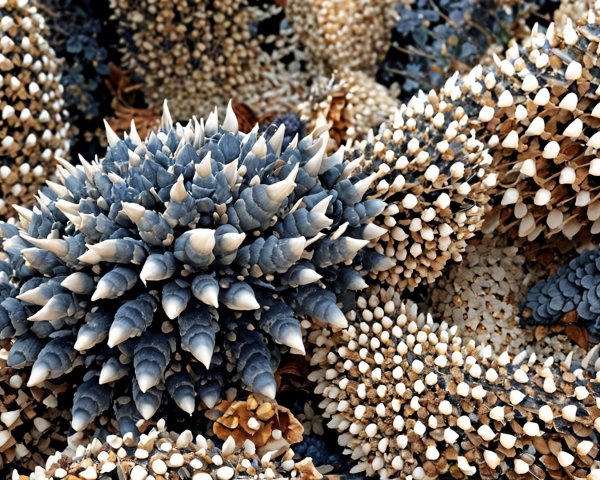 Textured Spiky Plants in Muted Colors and Shapes