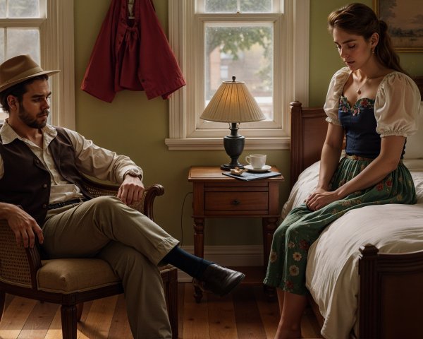 Vintage Attire in a Cozy, Intimate Room Setting