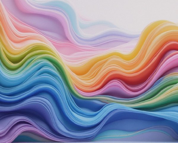 Colorful Waves of Layered Paper in Pastel Hues