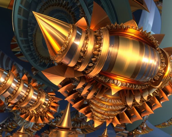 Three-Dimensional Structure with Spiraling Forms and Spikes