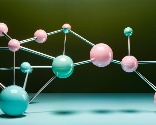 Colorful Molecular Structure with Pastel Spheres