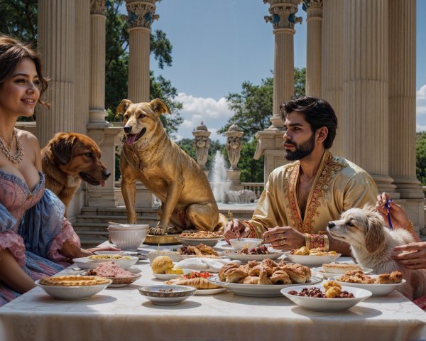 Lavish Tea Party in Opulent Garden Setting