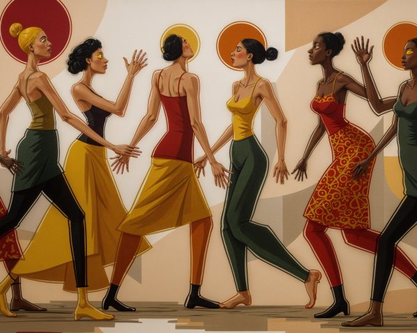 Vibrant Illustration of Diverse Women in Fashionable Outfits