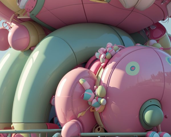 Whimsical Oversized Structure in Pastel Colors