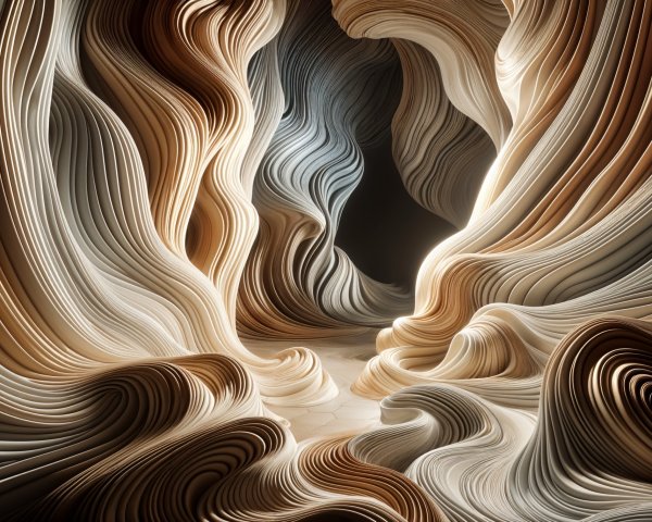 Mesmerizing cavern with fluid patterns and soft light